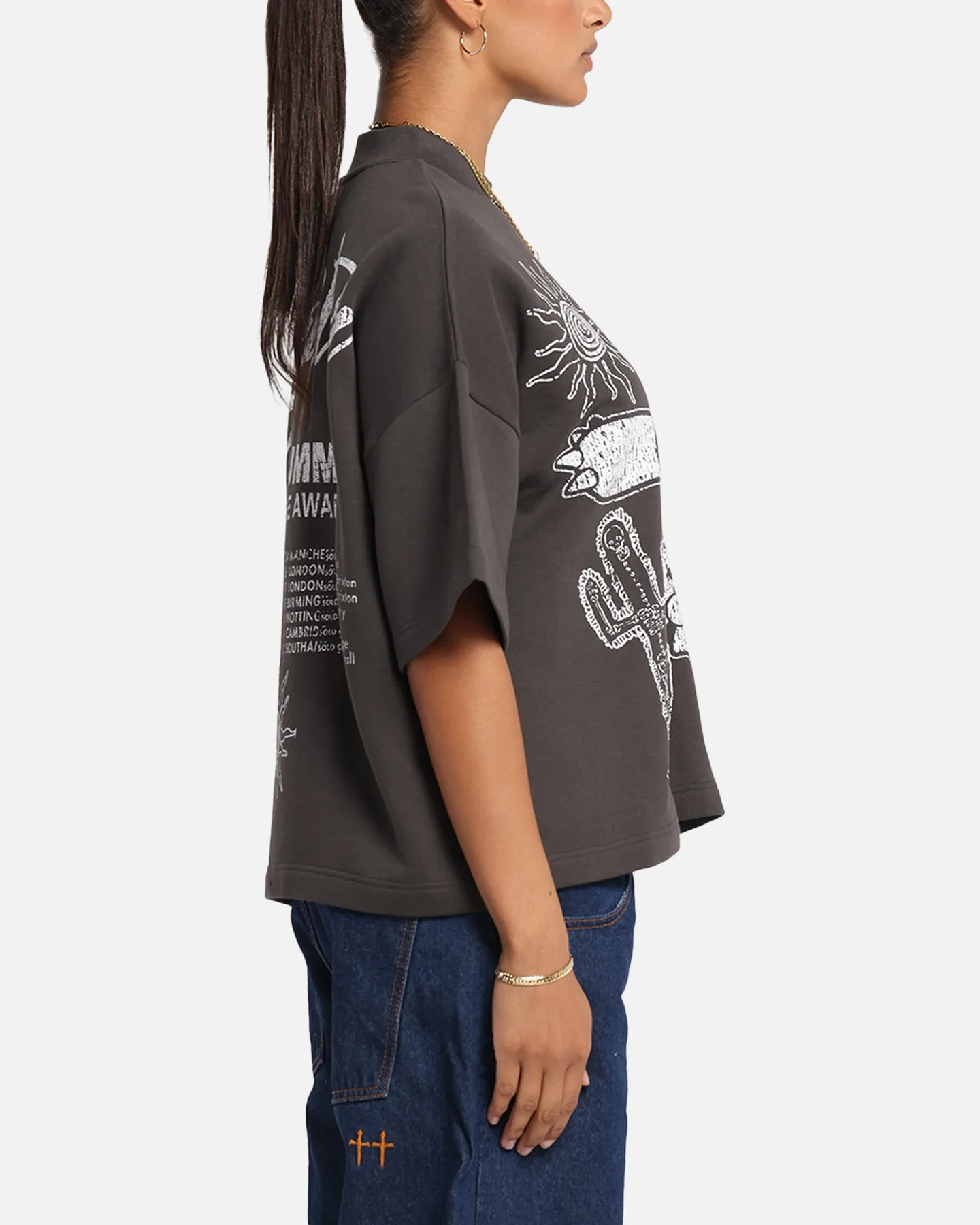Loiter Palm Spring Box T-Shirt Charcoal