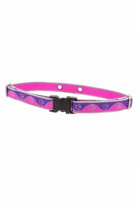 LupinePet Reflective Pink Paw Dog Collar