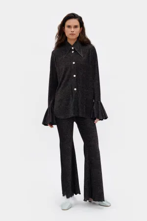 Lurex Lounge Suit with Pants in Black