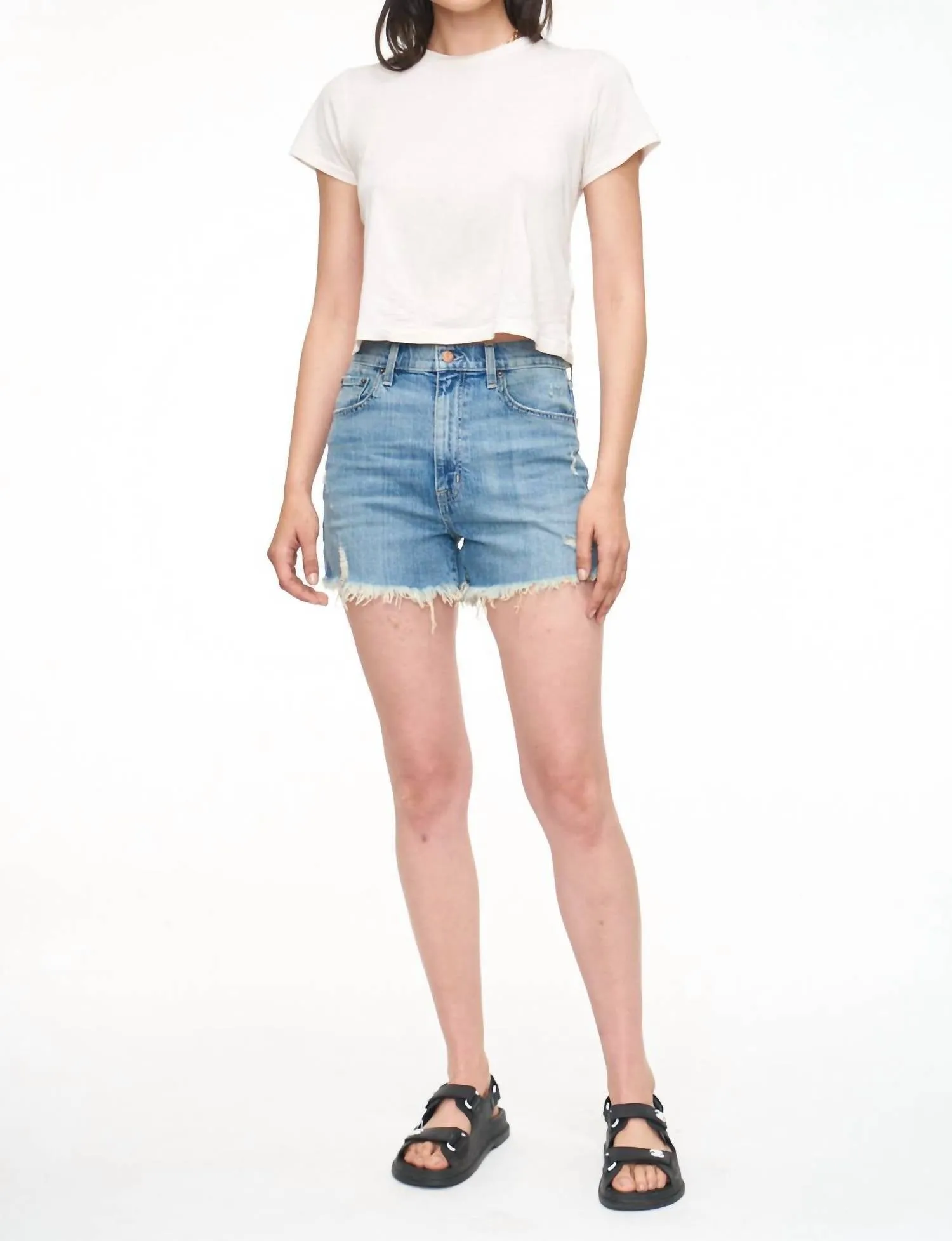 Maeve Super High Rise Cut Short In Cove Vintage