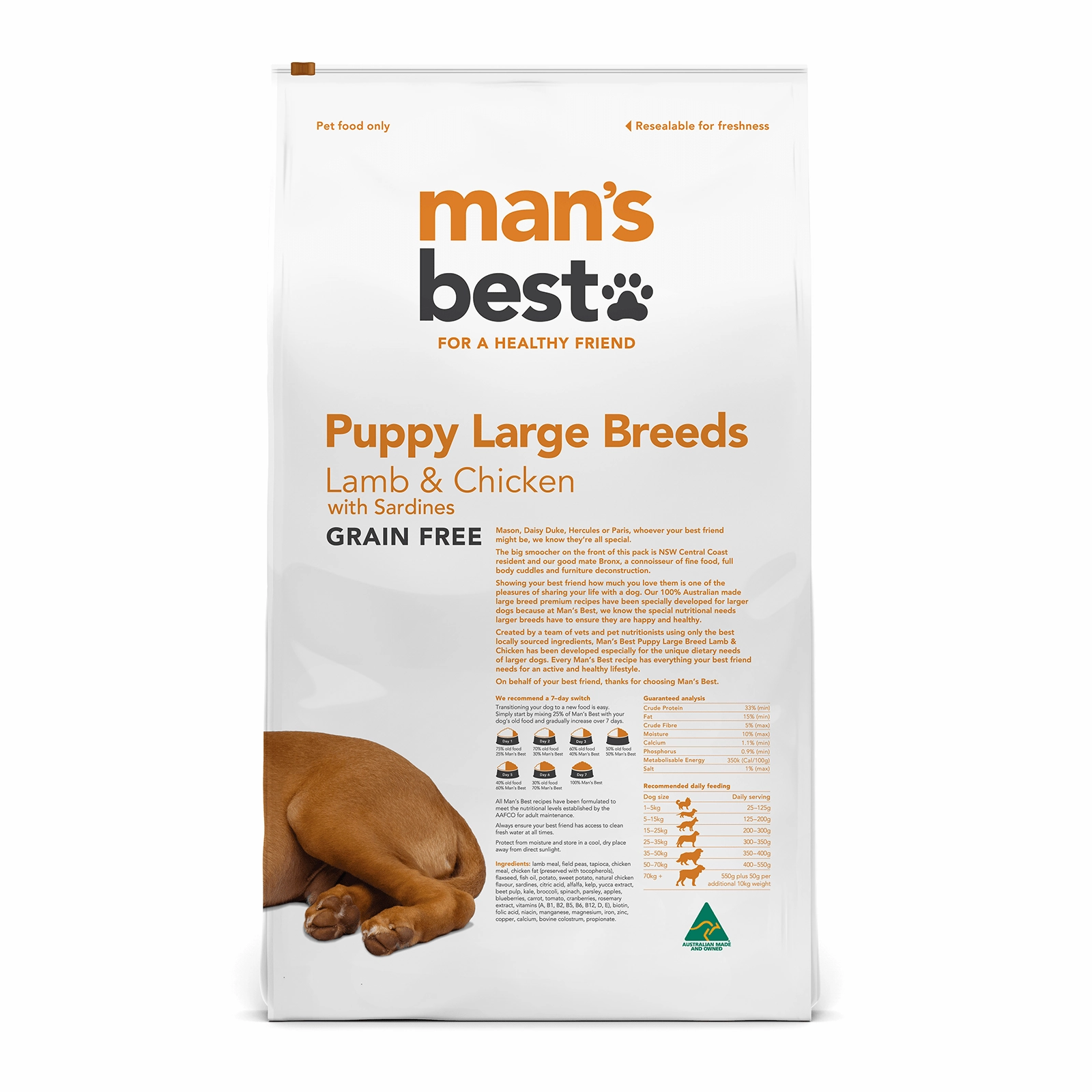 Man's Best Dog Food Puppy Large Breed Lamb & Chicken with Sardines
