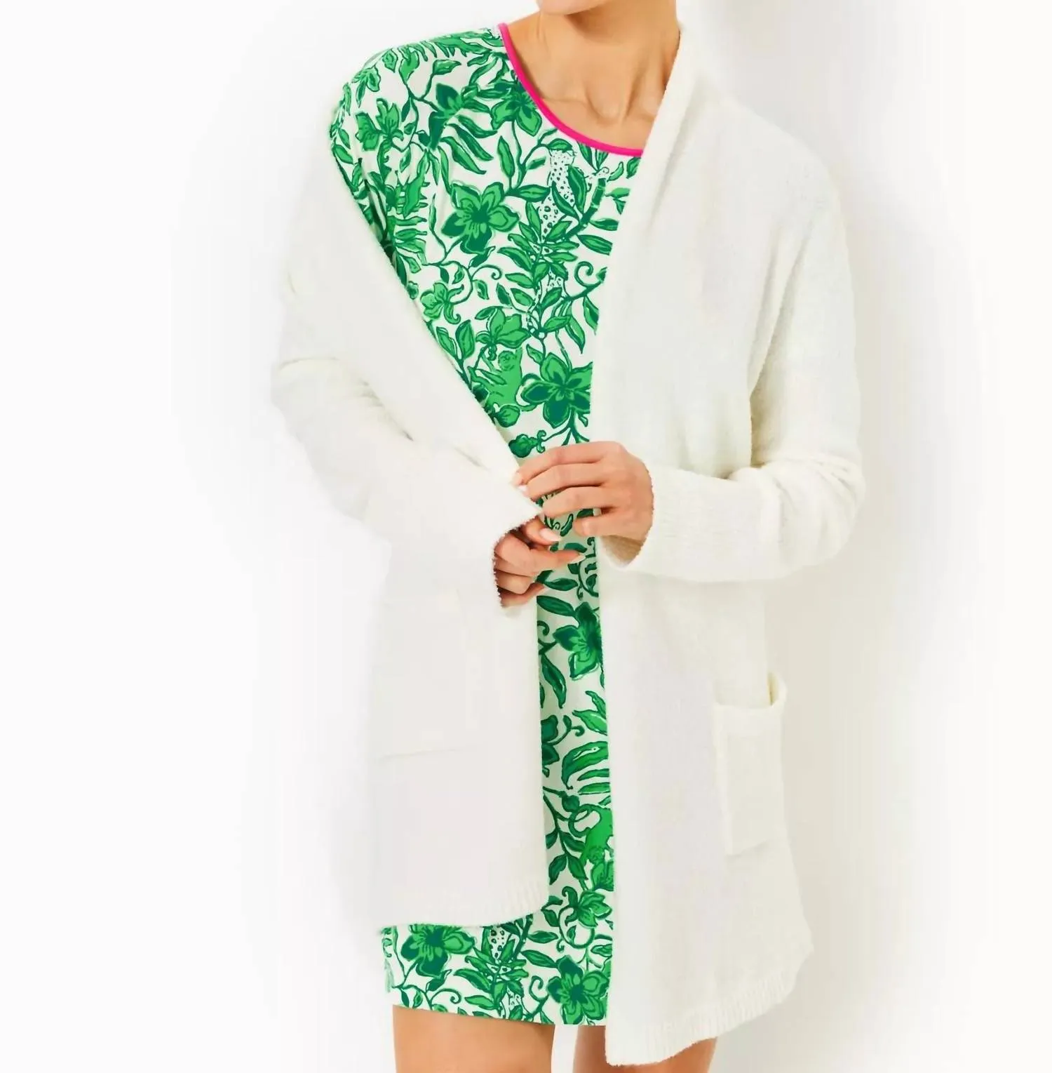 Margene Pj Sleep Dress In Fiddle Leaf Green