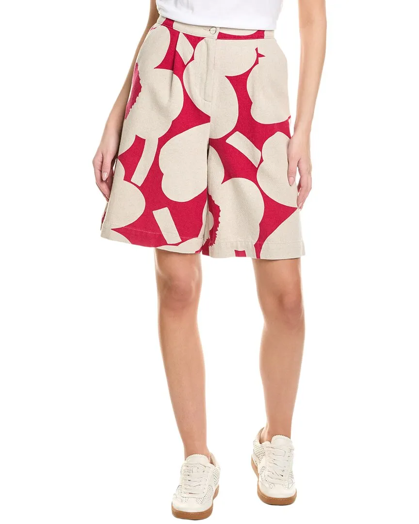 Marimekko Hyoky Unikko Linen-Blend Short