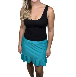 Martina Ruffled Skort In Teal