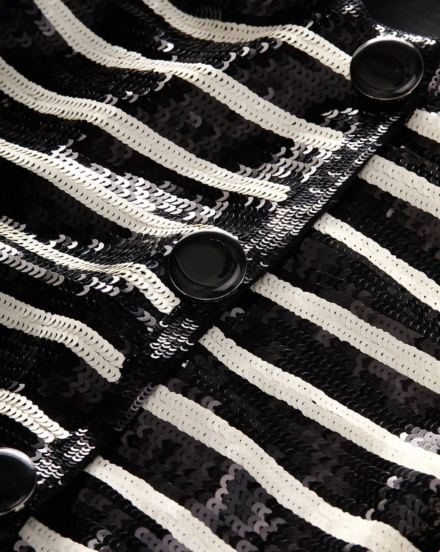 Mickey Sequin Jacket In Black / Off White