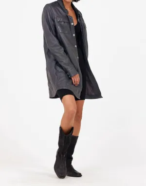 Miha Rf Leather Jacket In Anthra