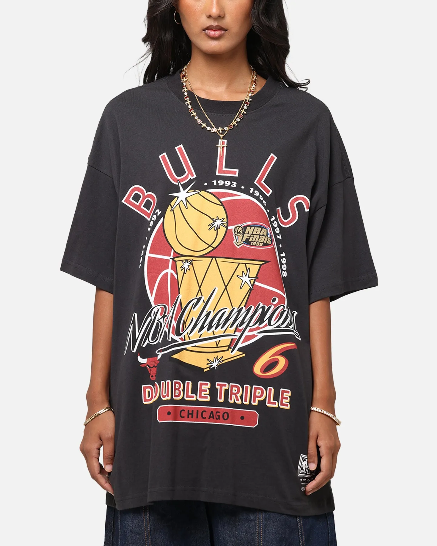 Mitchell & Ness Chicago Bulls Champions Report "Champ Pack" T-Shirt Faded Black