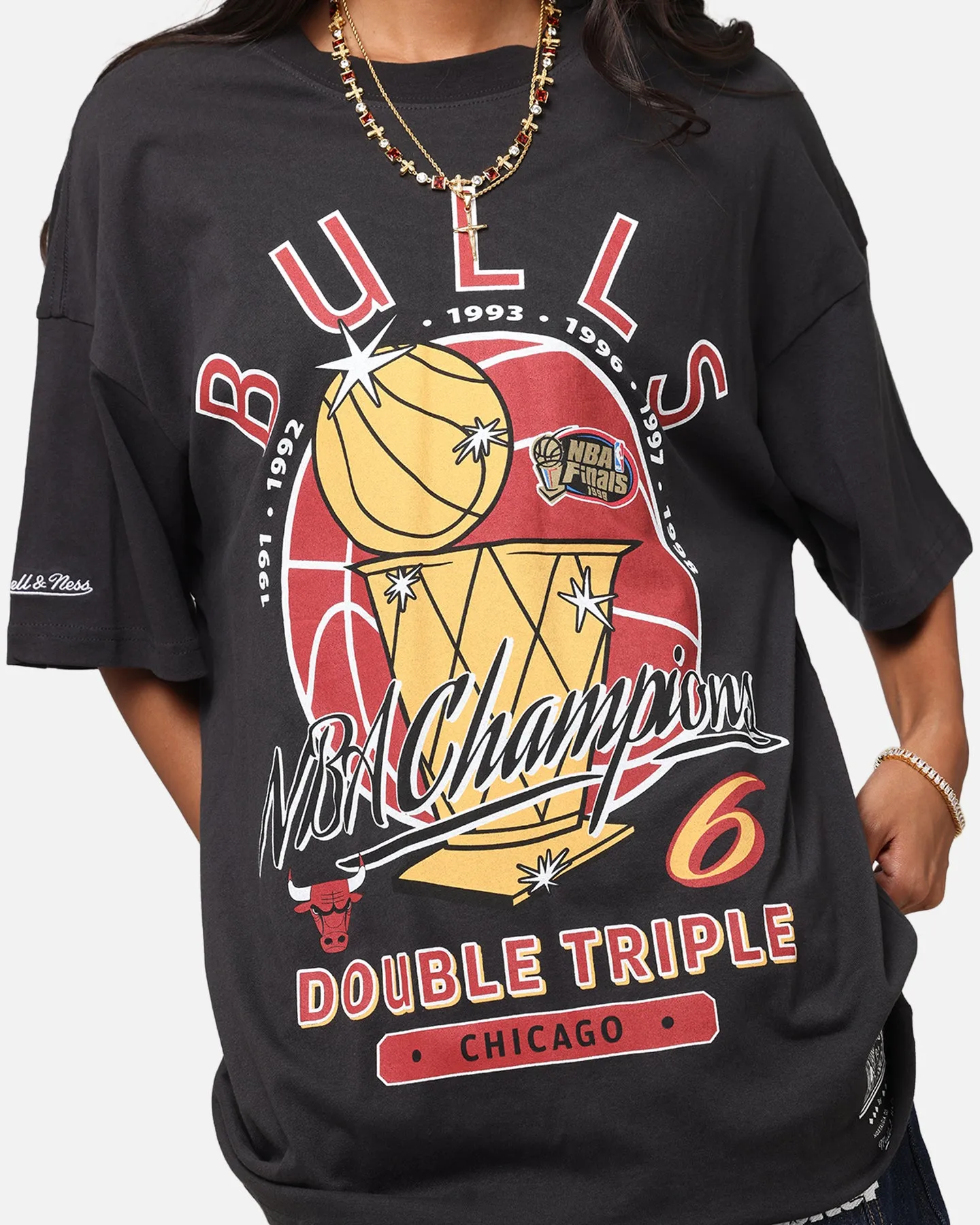 Mitchell & Ness Chicago Bulls Champions Report "Champ Pack" T-Shirt Faded Black