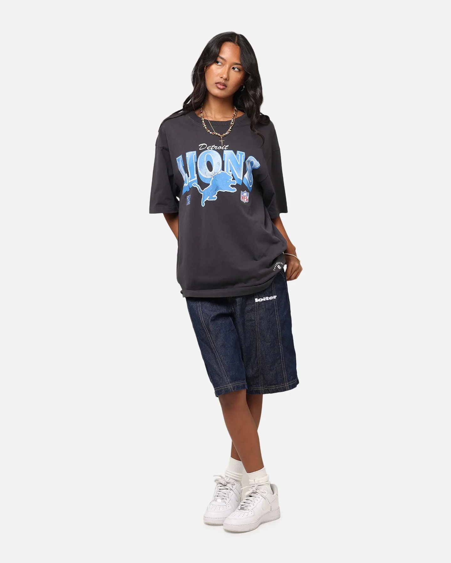 Mitchell & Ness Detroit Lions Arch T-Shirt Faded Black