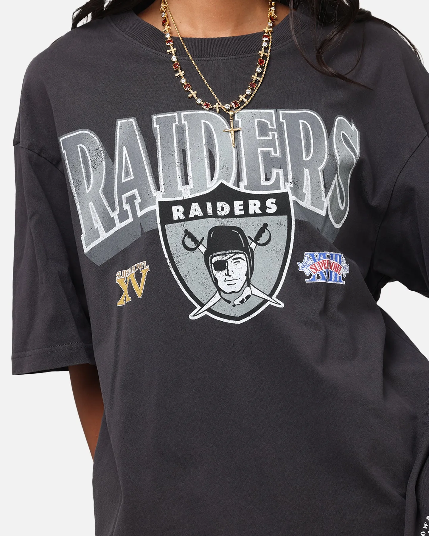 Mitchell & Ness Las Vegas Raiders Arch T-Shirt Faded Black