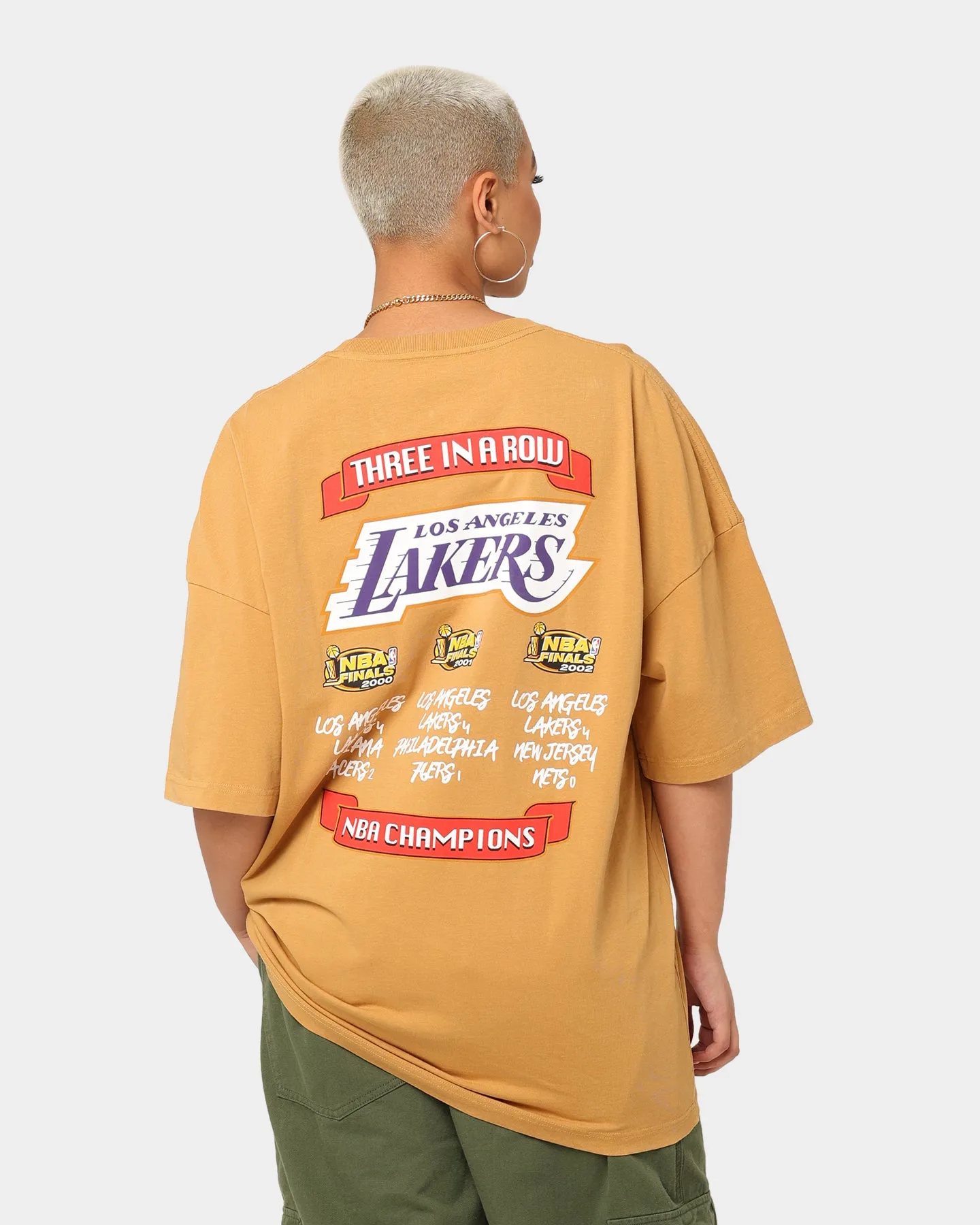 Mitchell & Ness Los Angeles Lakers 3-Peat T-Shirt Bone Brown