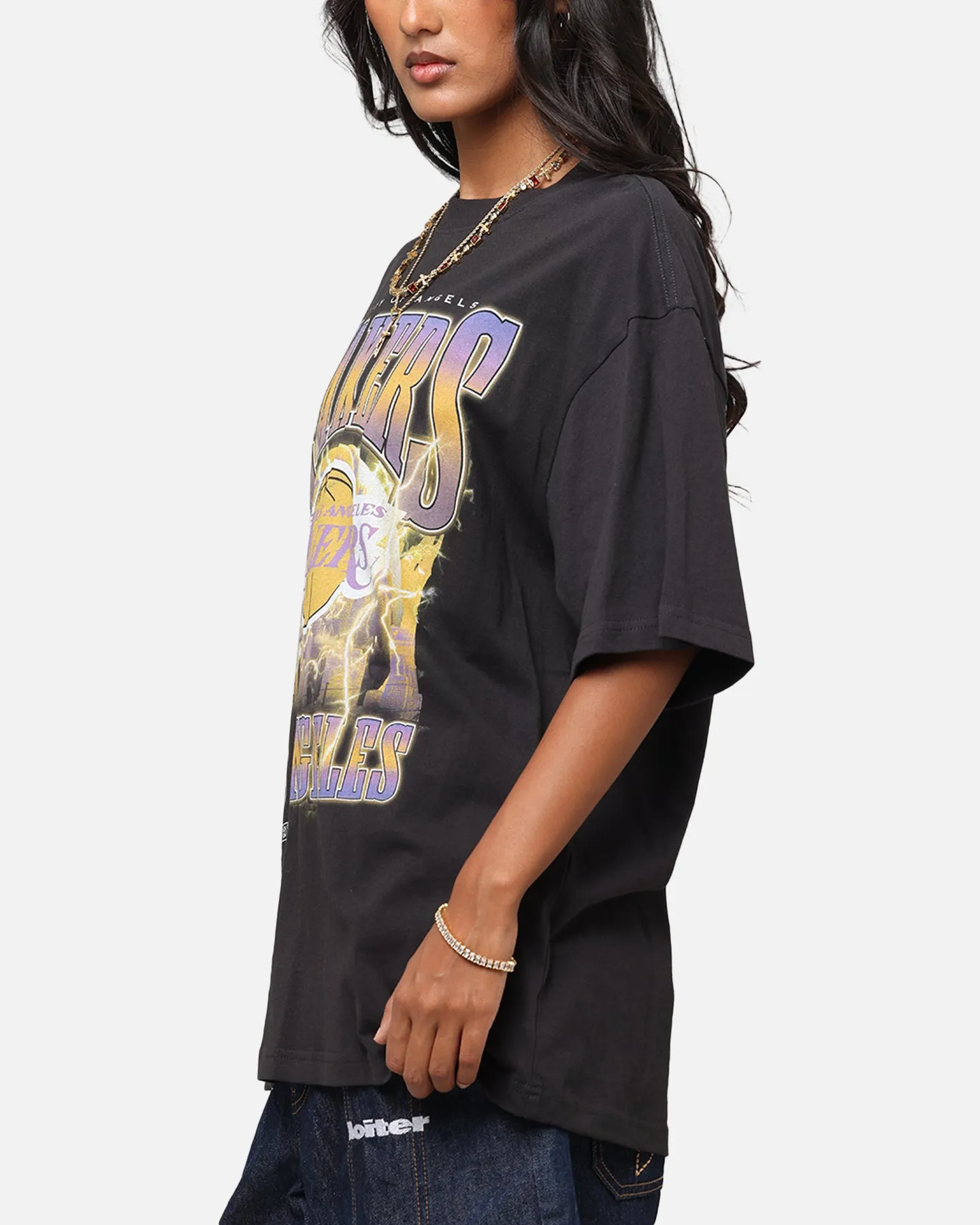 Mitchell & Ness Los Angeles Lakers City Strike T-Shirt Faded Black