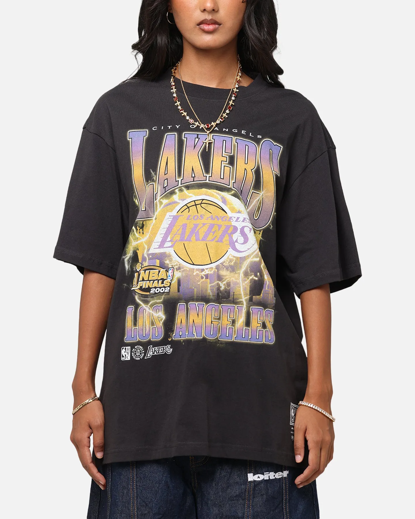 Mitchell & Ness Los Angeles Lakers City Strike T-Shirt Faded Black