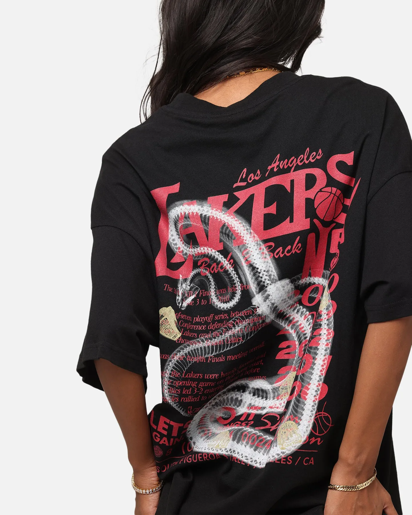 Mitchell & Ness Los Angeles Lakers Radiograph Gold Rings T-Shirt Faded Black