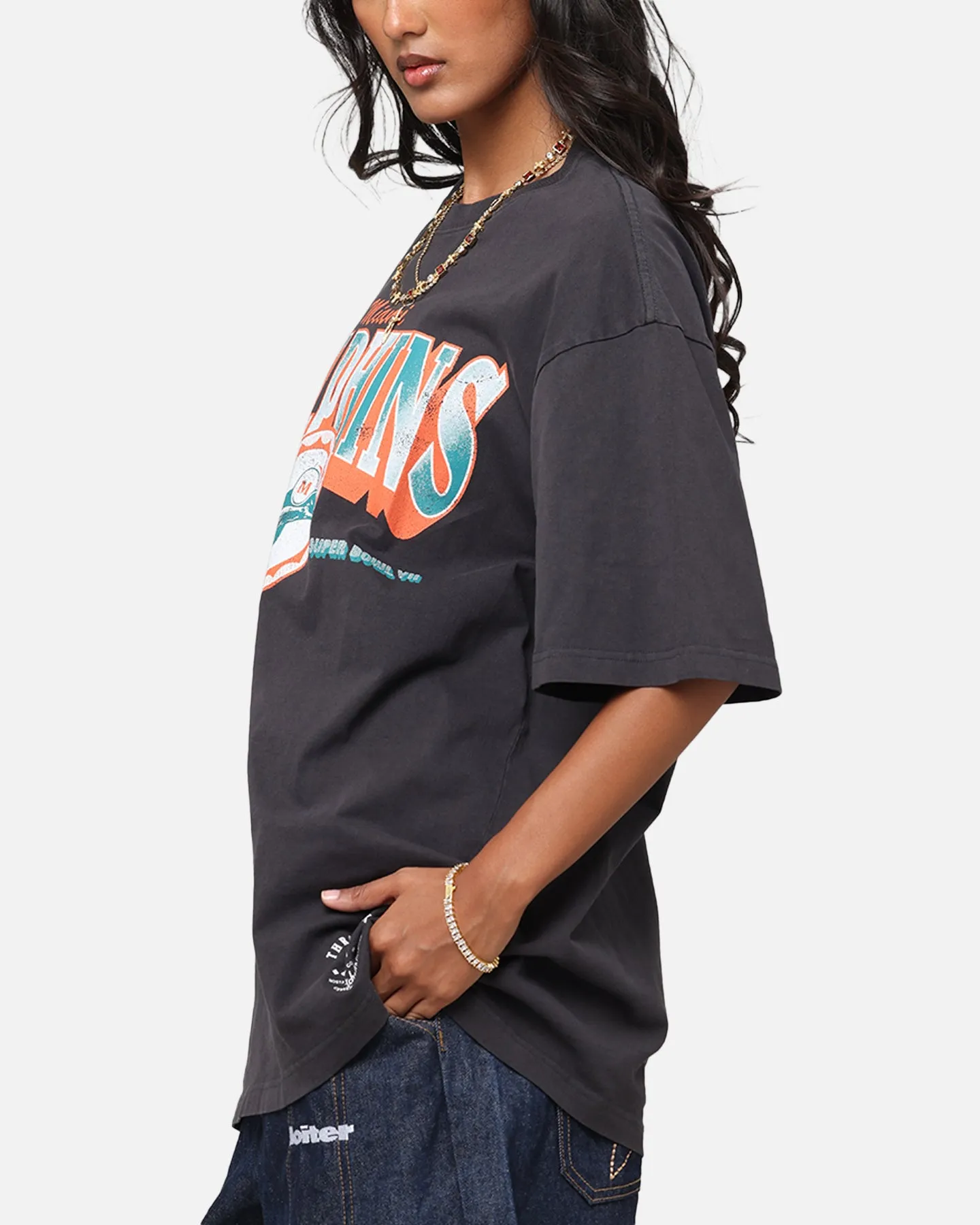 Mitchell & Ness Miami Dolphins Arch T-Shirt Faded Black