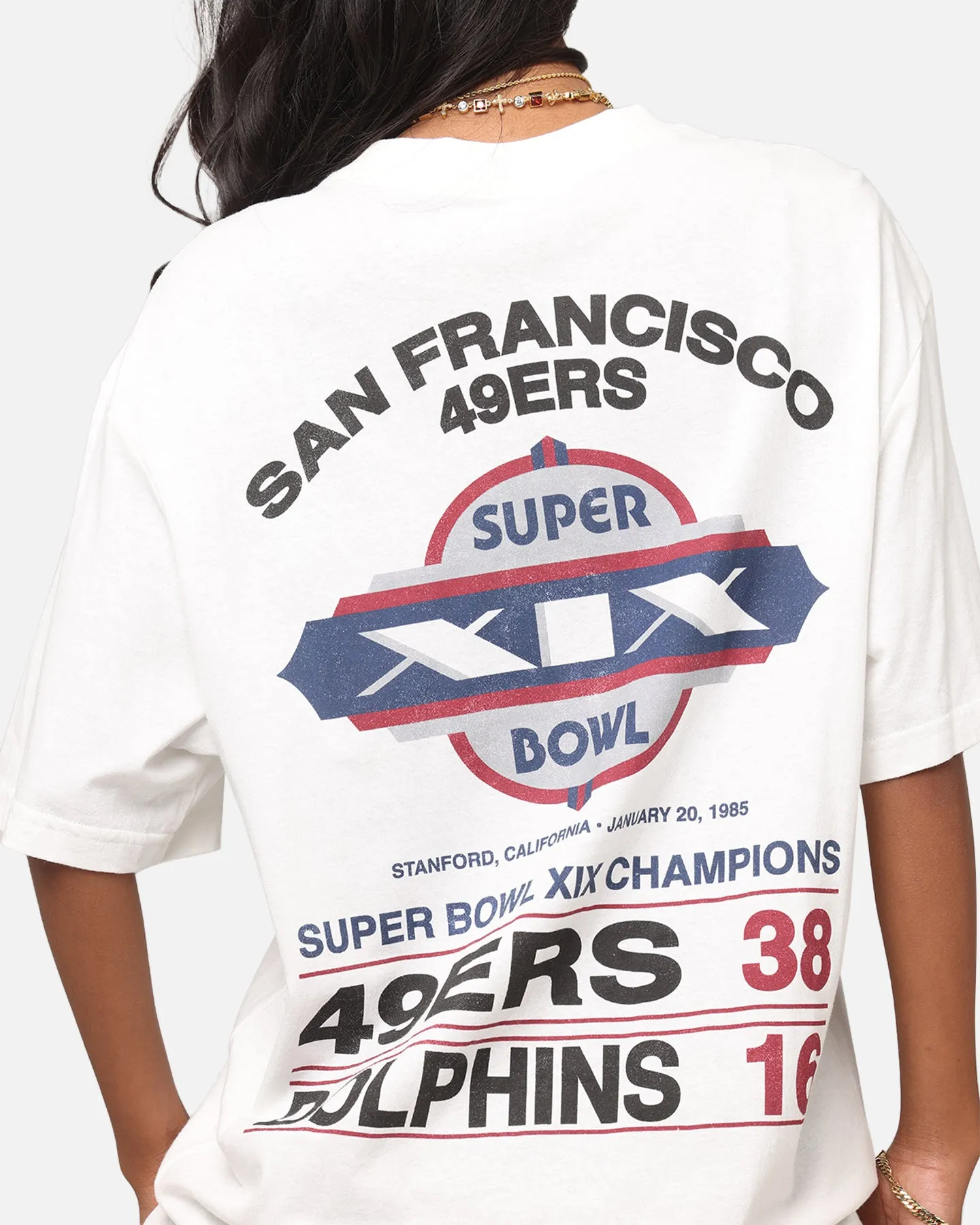 Mitchell & Ness Super Bowl XIX Match Up T-Shirt Vintage White