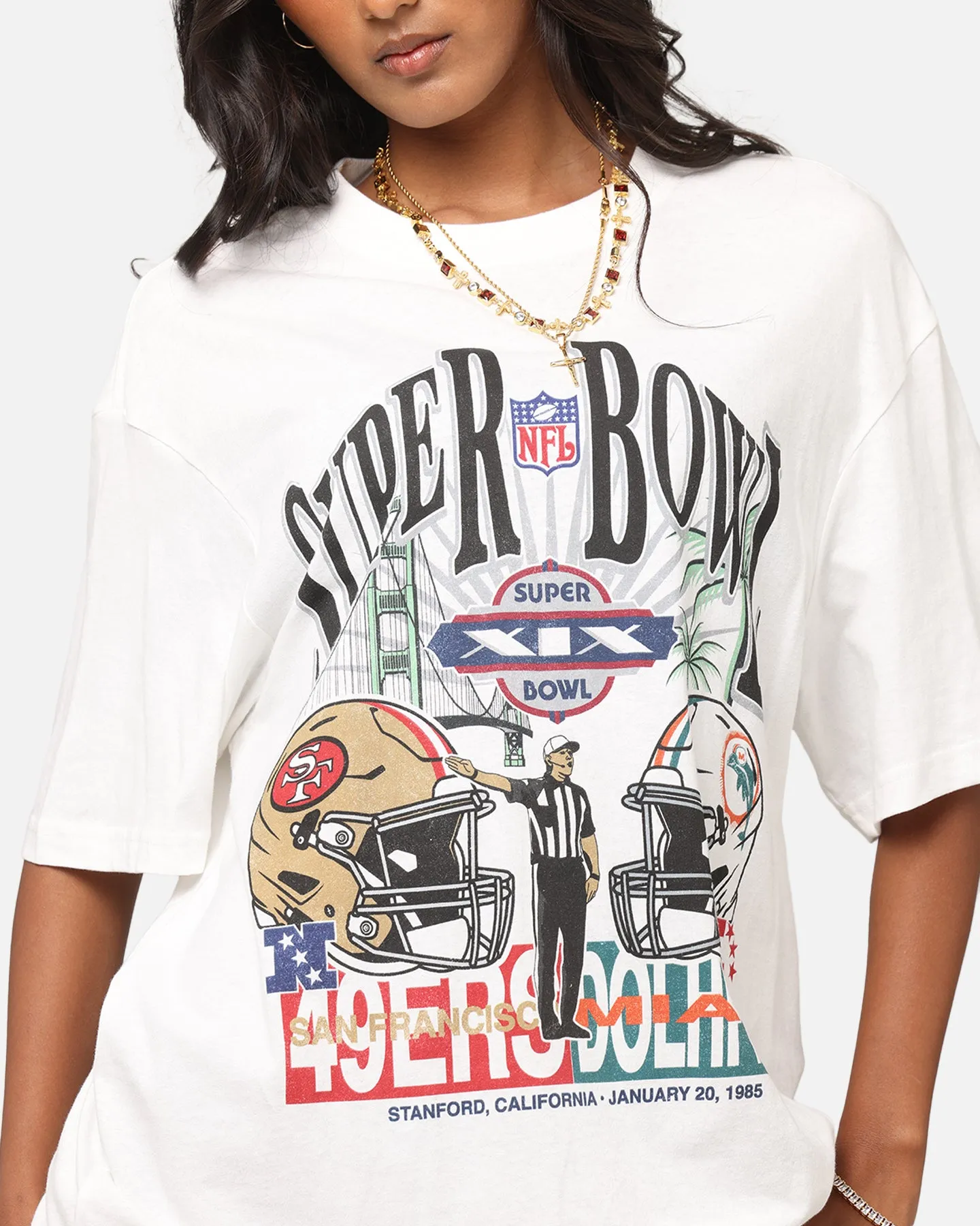 Mitchell & Ness Super Bowl XIX Match Up T-Shirt Vintage White