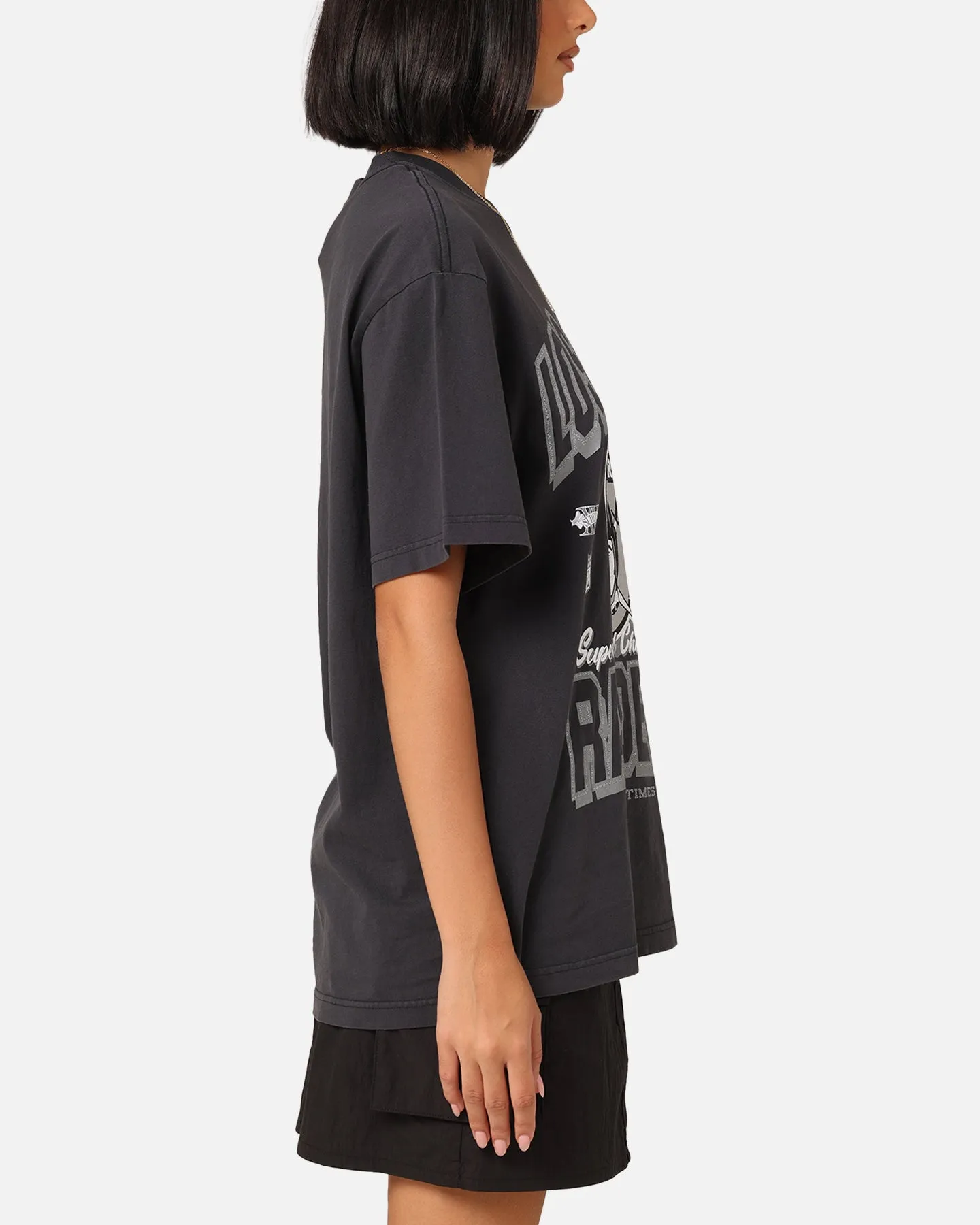Mitchell & Ness Women's Las Vegas Raiders Arch Logo T-Shirt Faded Black