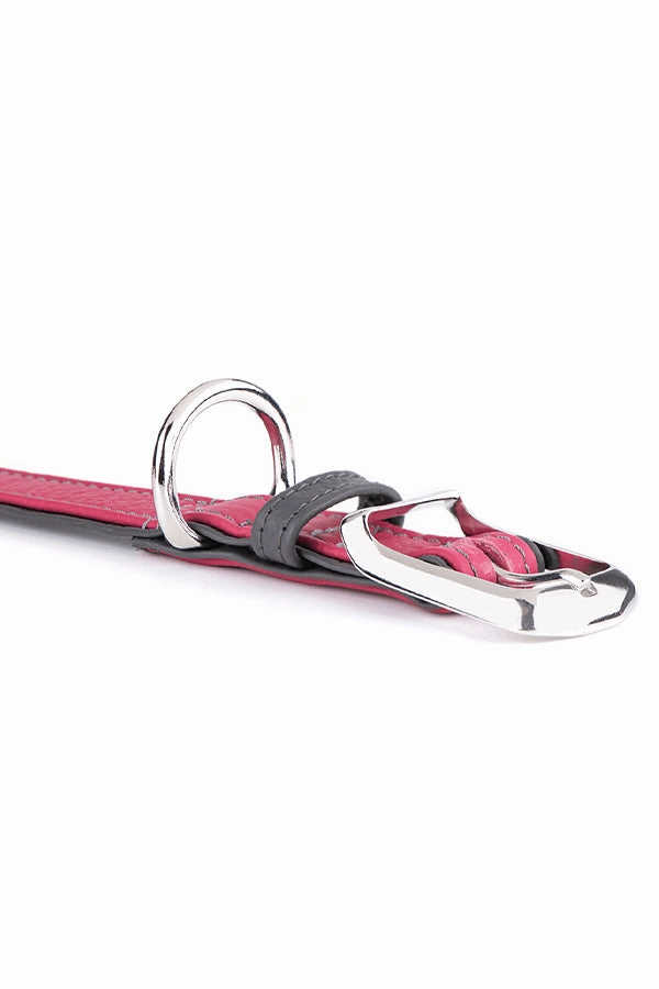 My Family Firenze Fuchsia Leather Dog Collar