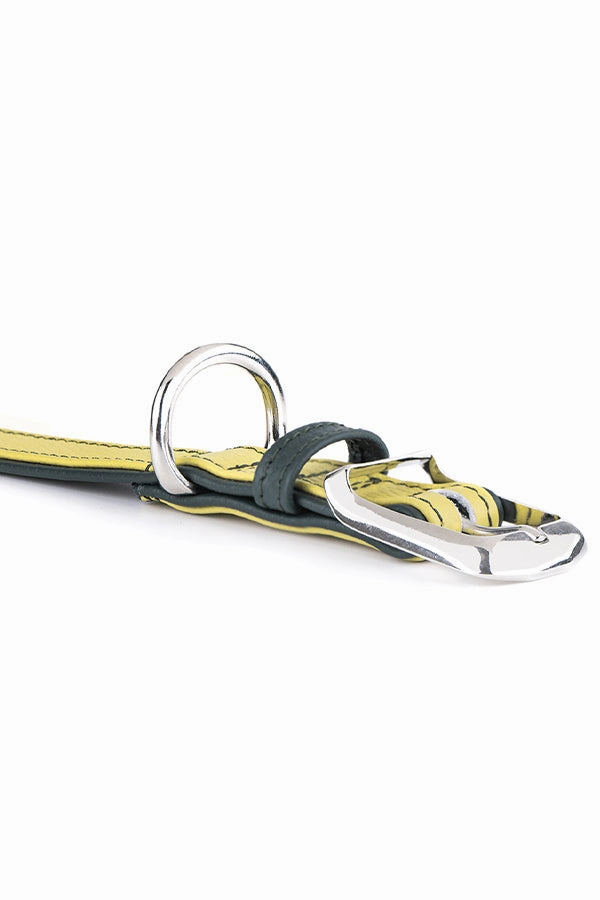 My Family Firenze Yellow Leather Dog Collar