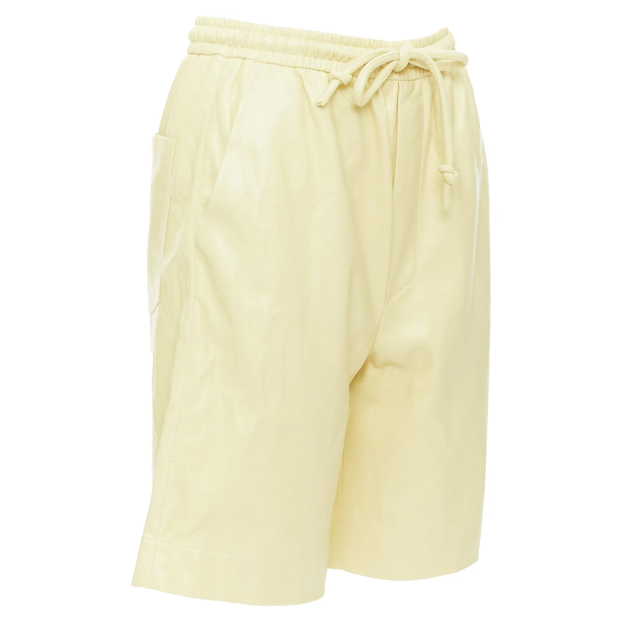 Nanushka Munira Okobor Vegan Leather Drawstring Bermuda Shorts