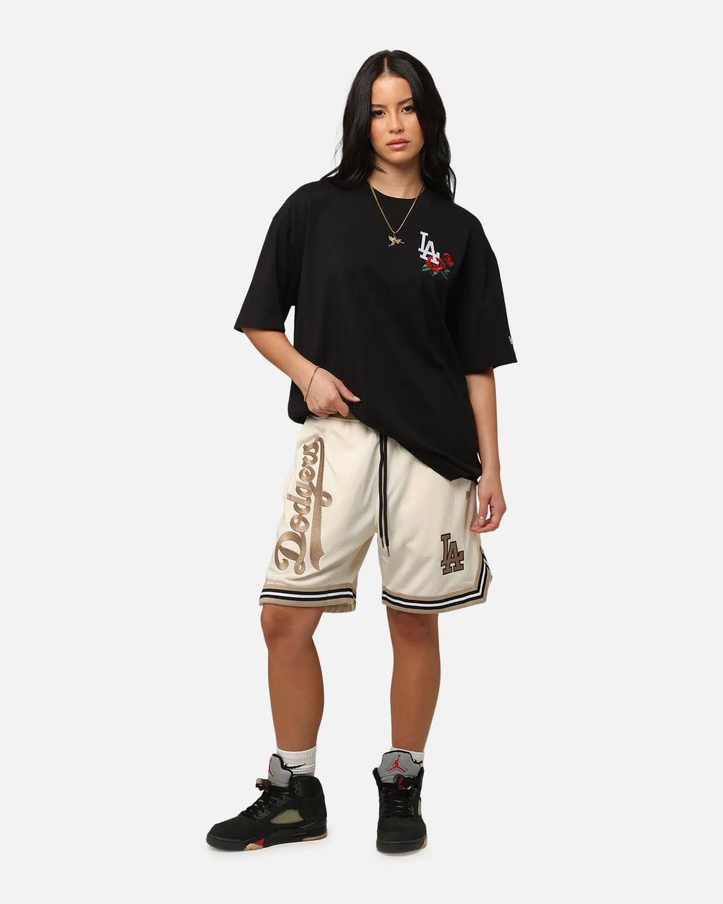 New Era Los Angeles Dodgers Mesh Shorts Light Beige