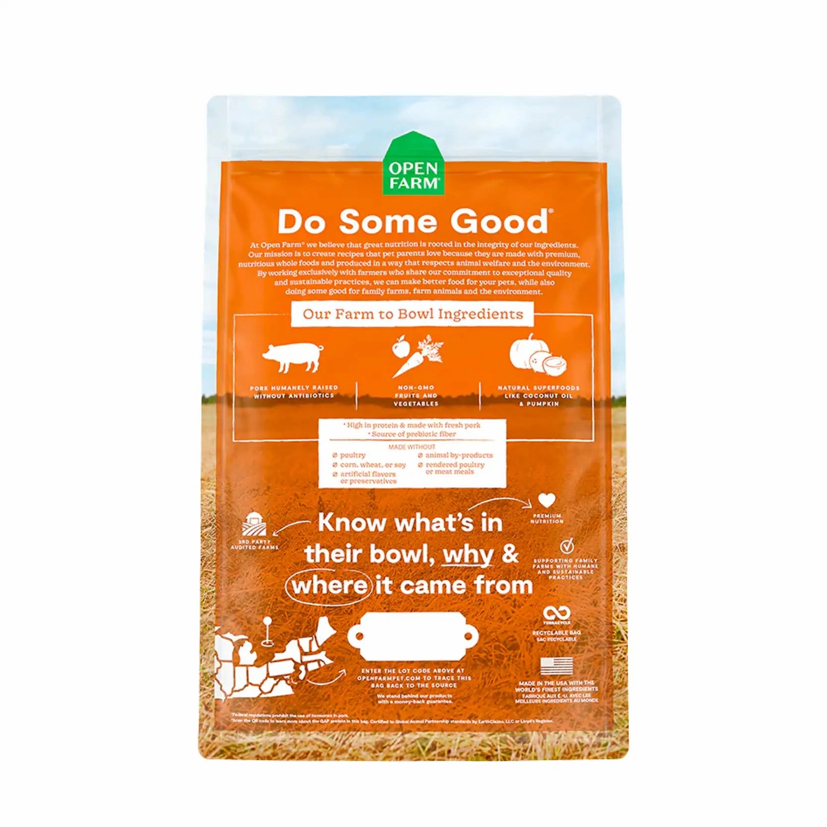 Open Farm Grain Free Dog Food Farmer's Table Pork & Root Vegetable Recipe
