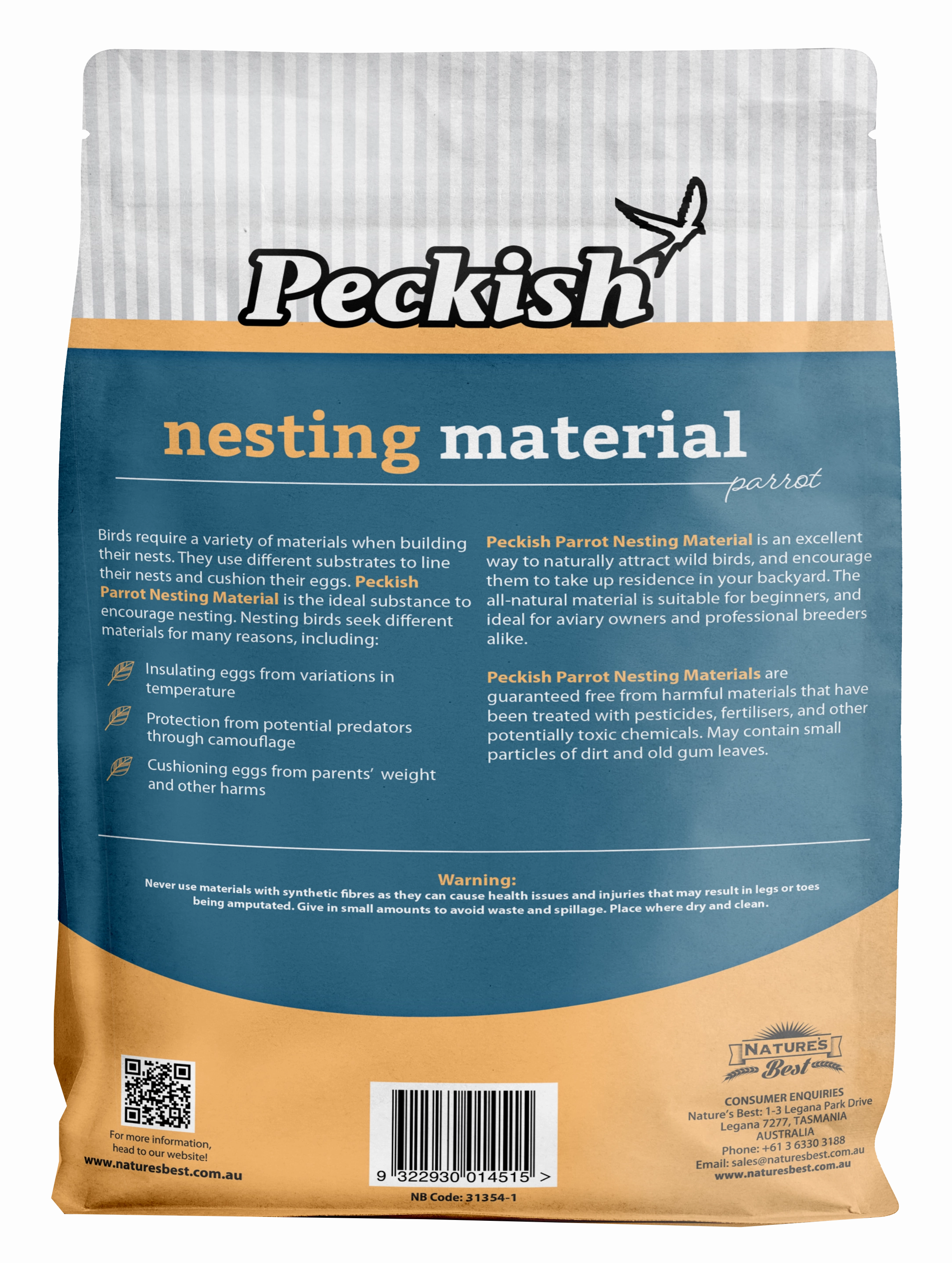 Peckish - Nesting Material Parrot (700g)