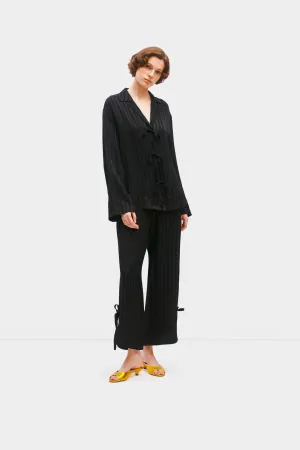 Phoenix Striped Set with Bow Details In Black