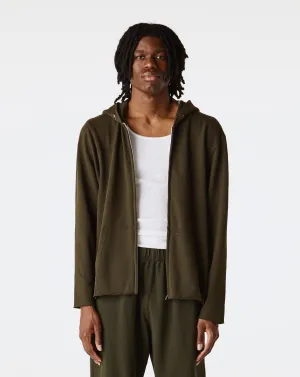 Pique Raw Zip Hoodie