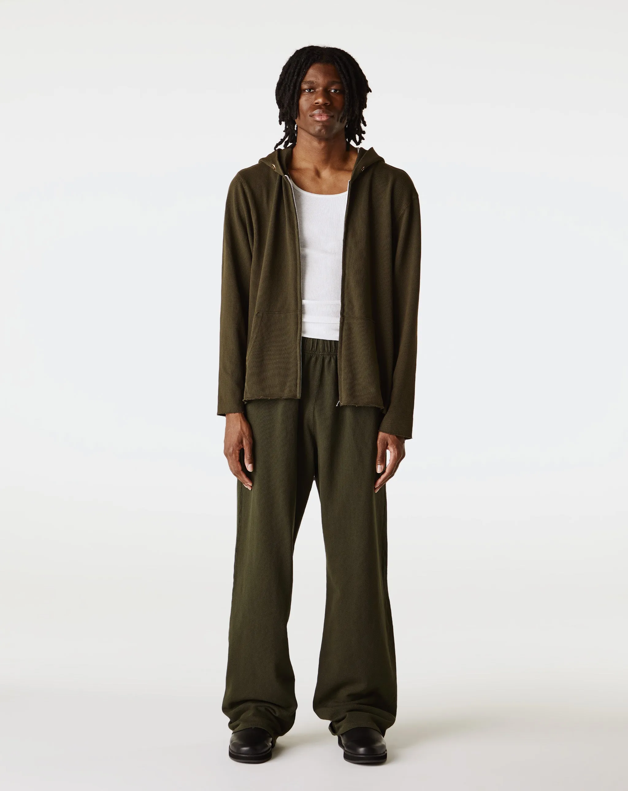 Pique Raw Zip Hoodie