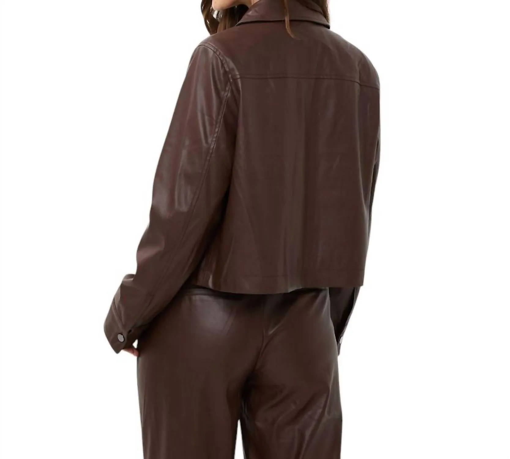Pleather Jacket In Brown