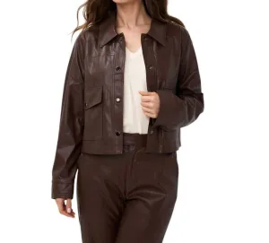 Pleather Jacket In Brown