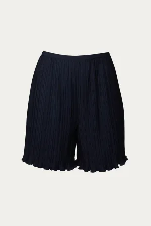 Plisse Pleat Short In Prussian Blue