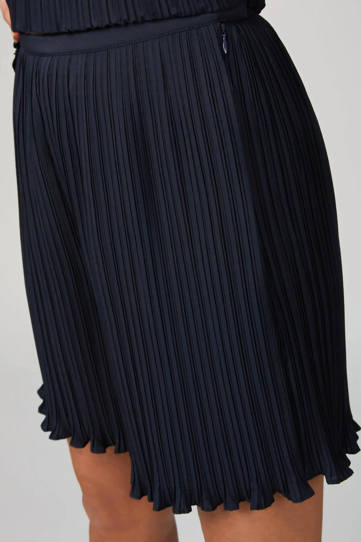 Plisse Pleat Short In Prussian Blue