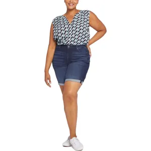 Plus Ella Womens Cuffed Denim Denim Shorts
