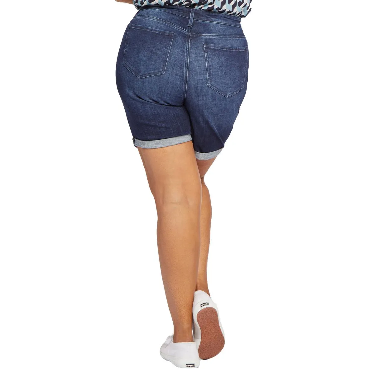 Plus Ella Womens Cuffed Denim Denim Shorts
