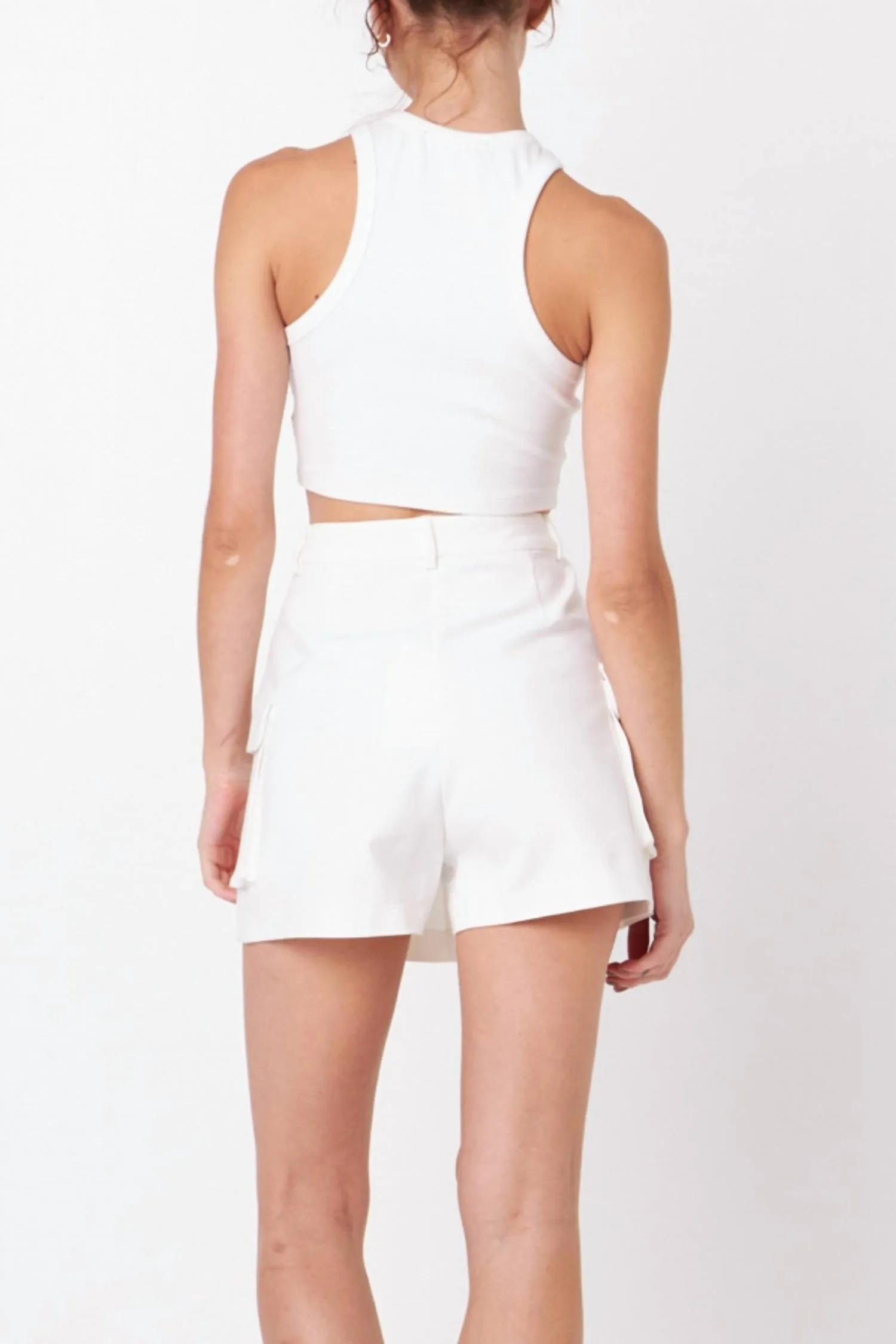 Pocket Detail Skort In Ivory