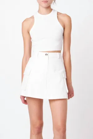 Pocket Detail Skort In Ivory