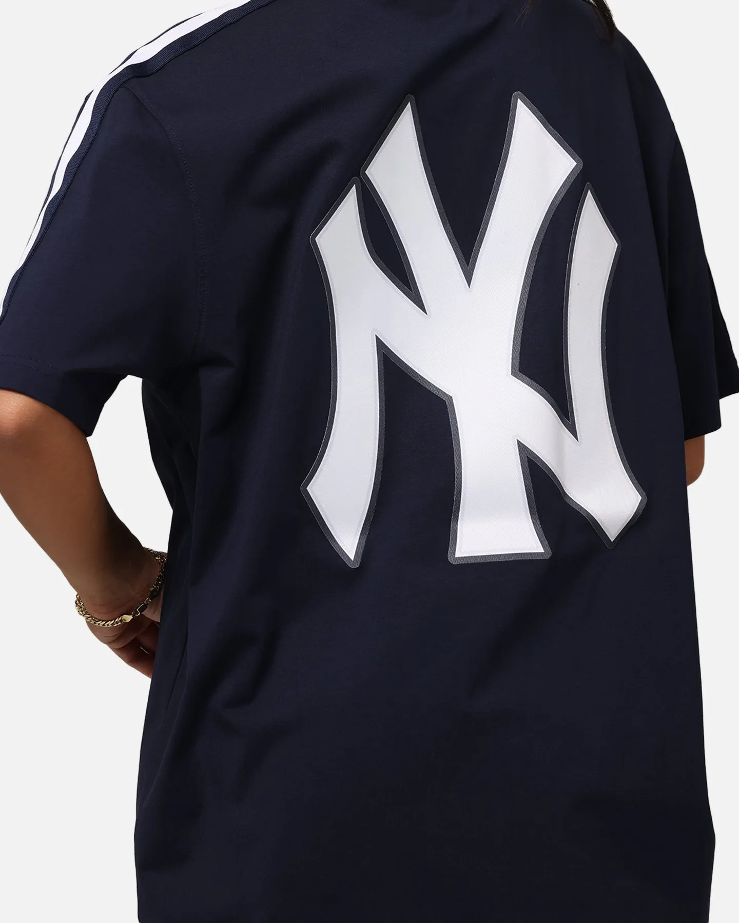 Pro Standard New York Yankees Classic Mesh Striped T-Shirt Midnight Navy