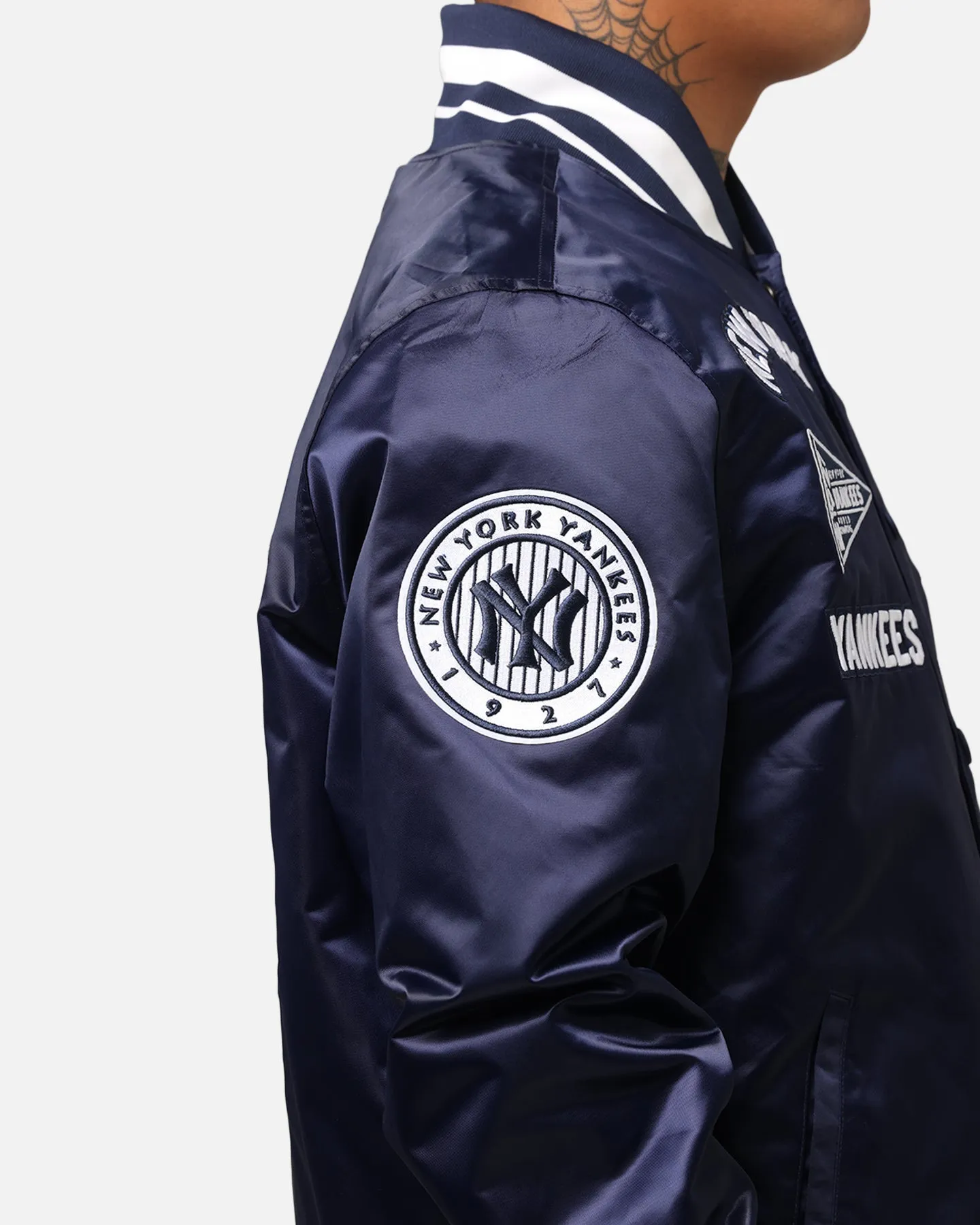 Pro Standard New York Yankees Classic Satin Jacket Midnight Navy