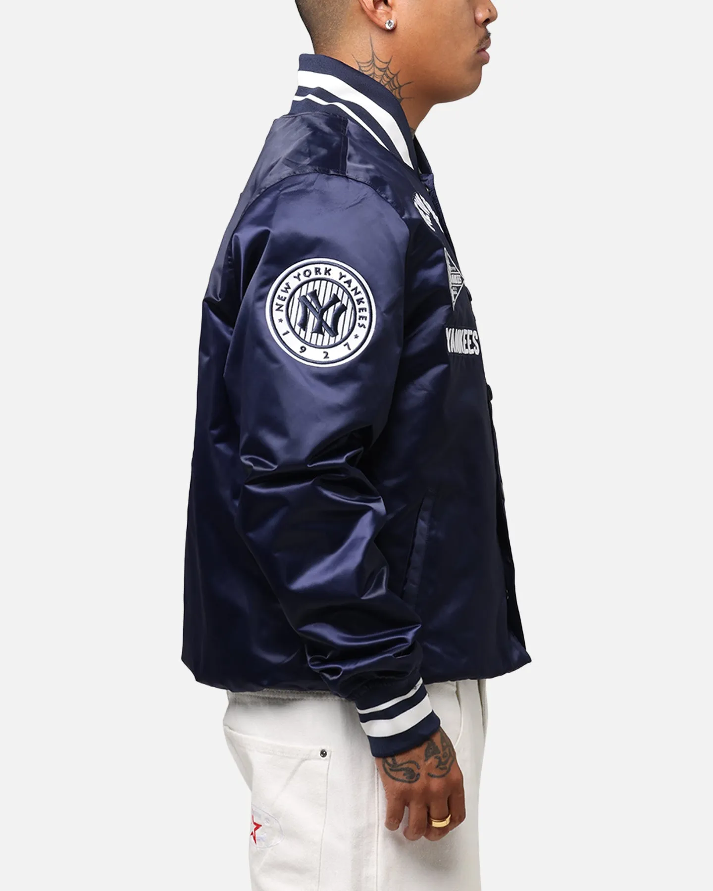 Pro Standard New York Yankees Classic Satin Jacket Midnight Navy