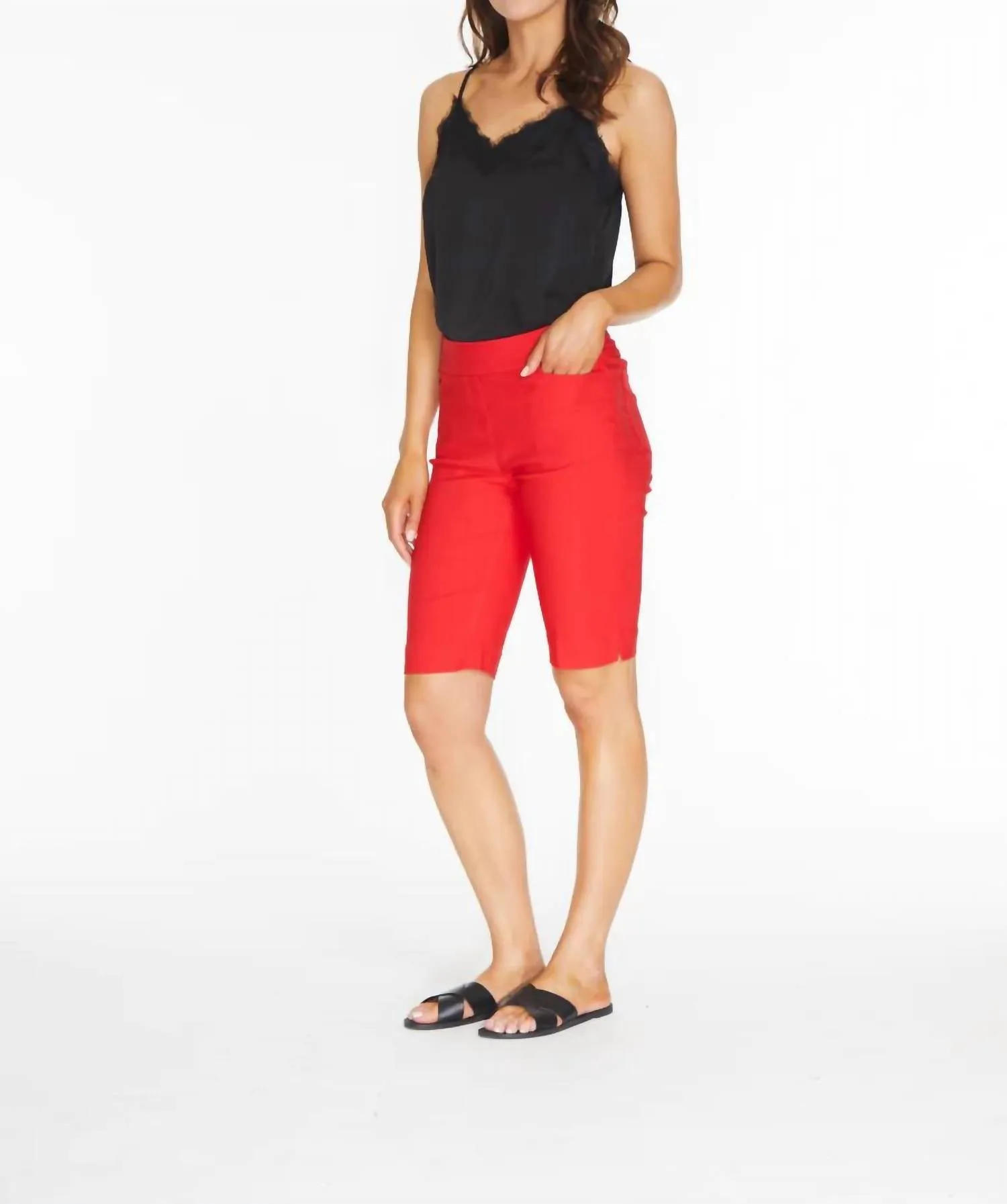 Pull On Walking Shorts In Red