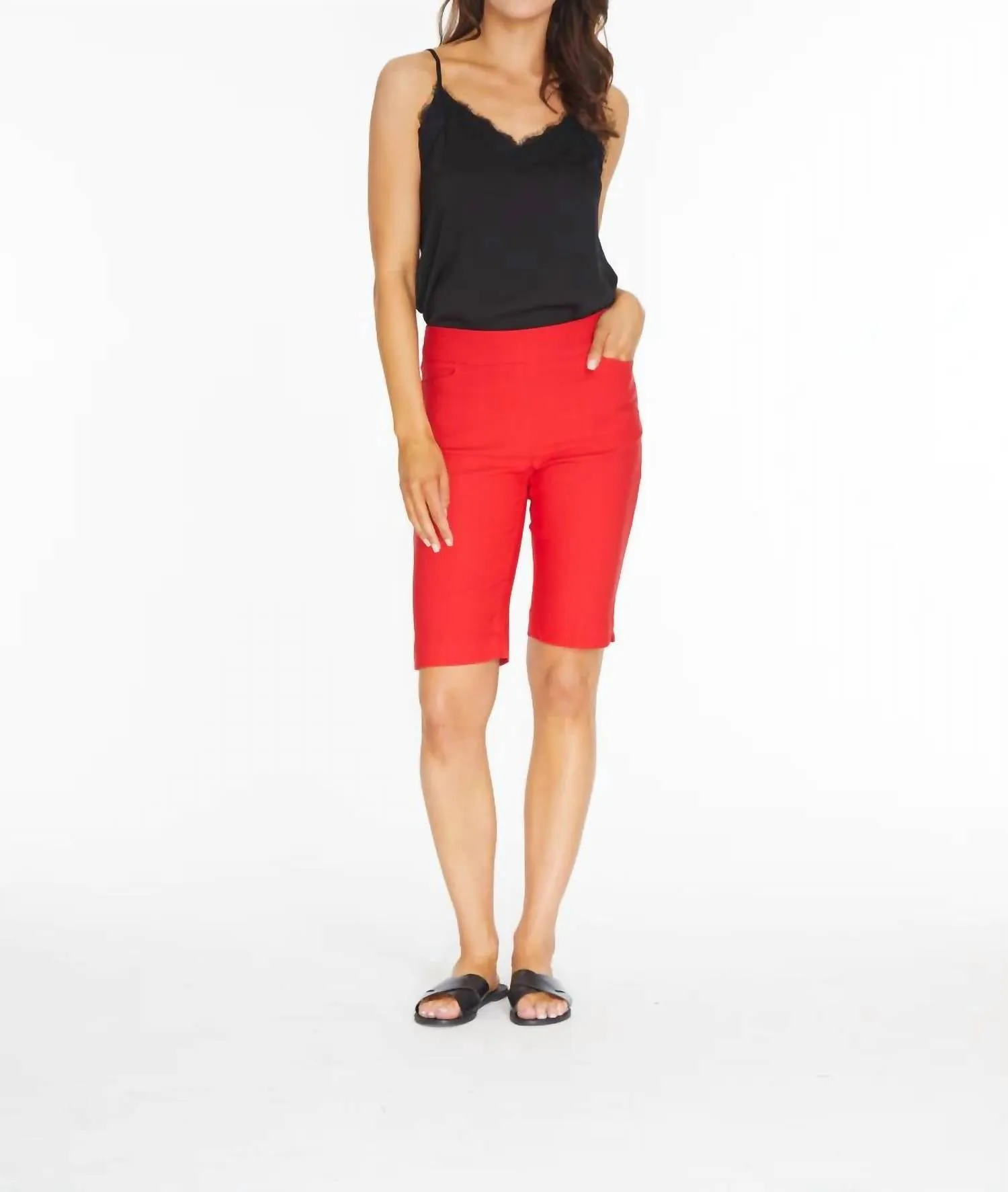 Pull On Walking Shorts In Red