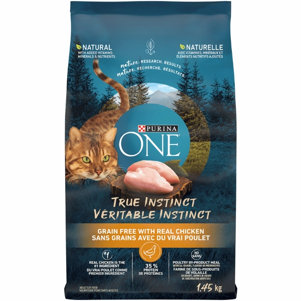 Purina ONE True Instinct Grain Free Real Chicken Dry Cat Food, 1.45kg