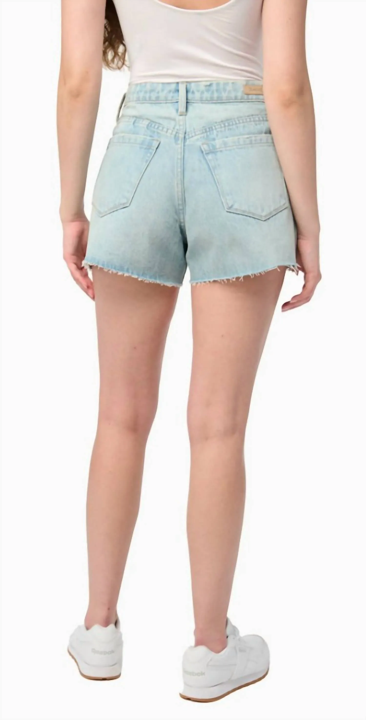 Reeve Studded Cutoff Denim Shorts In Starstruck