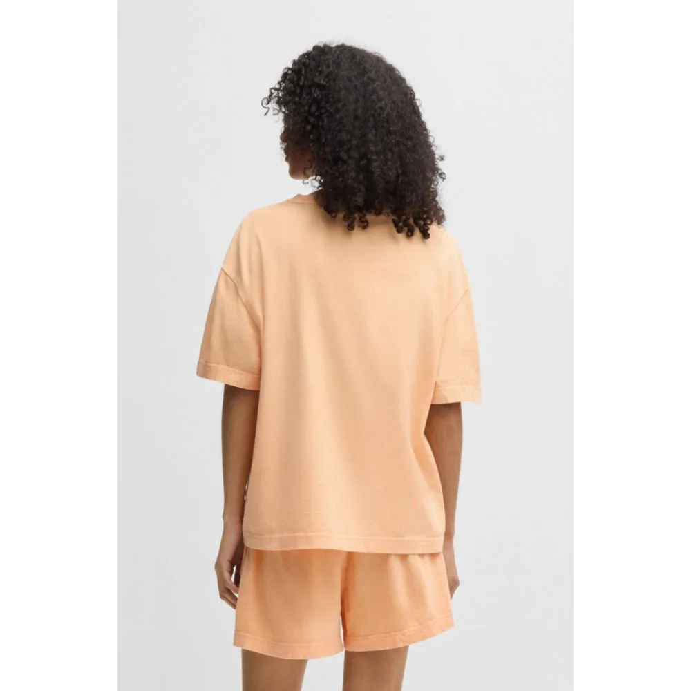 Relaxed-fit printed pajamas in cotton with blurred logos