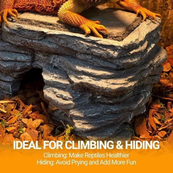 Reptizoo Corner Hide Cave with Slate Stone
