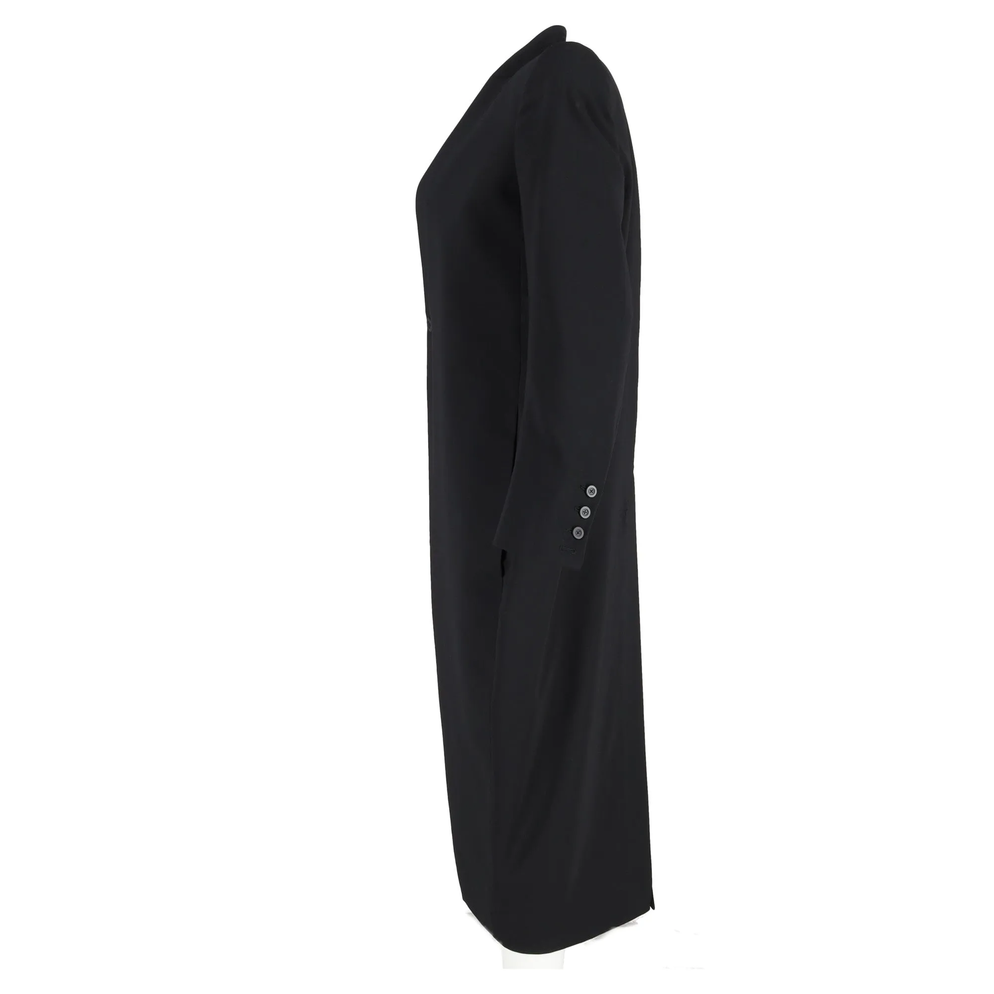 Rick Owens Mid Length Coat in Black Wool