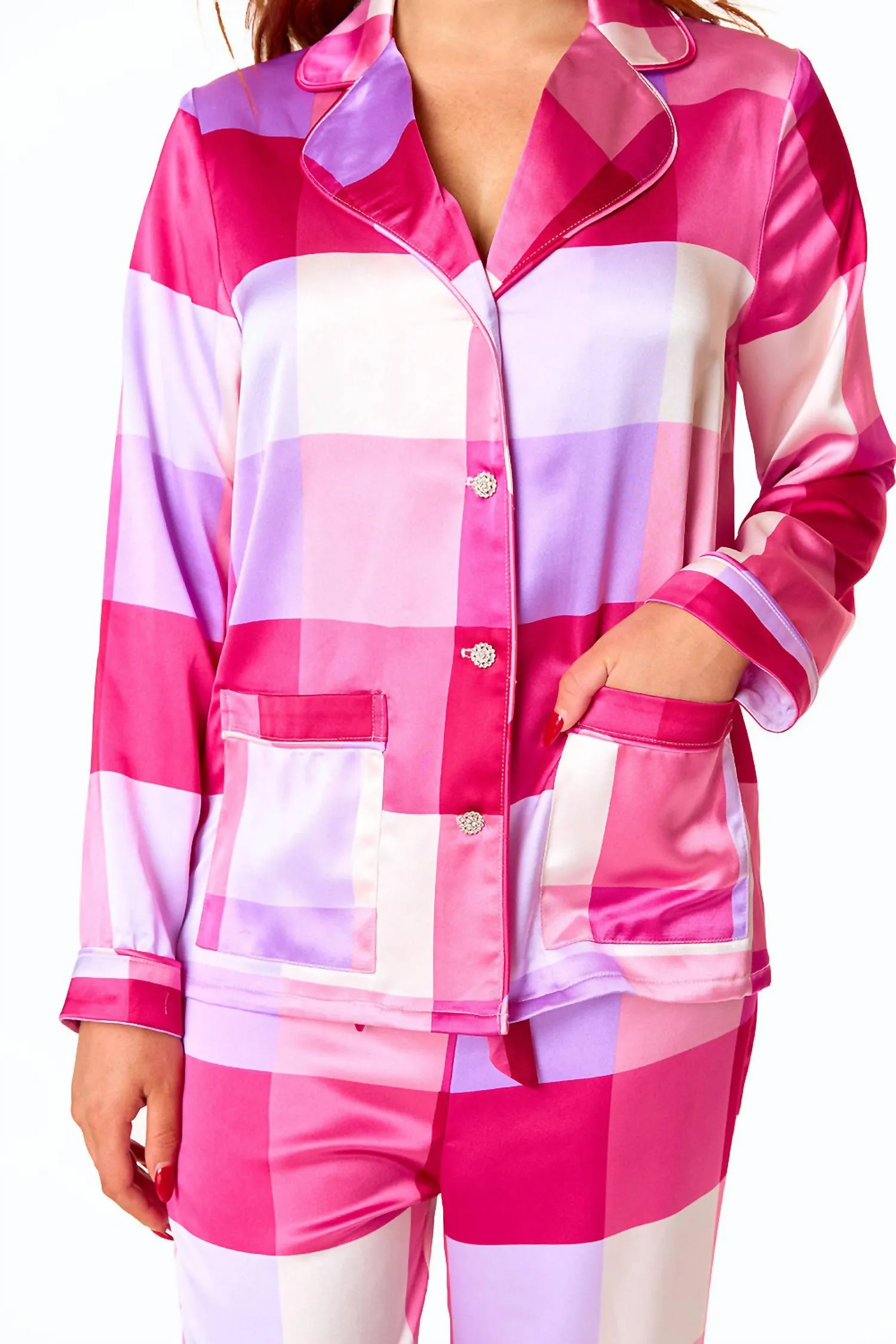 Ripley Pajama Pants In Pink Plaid